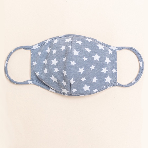 White Stars Cloth Face Mask - Picture 2 of 6